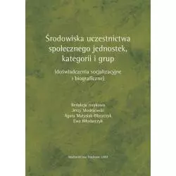 ŚRODOWISKA UCZESTNICTWA SPOŁECZNEGO JEDNOSTEK, KATEGORII I GRUP DOŚWIADCZENIA SOCJALIZACYJNE I BIOGRAFICZNE - Wydawnictwo ...