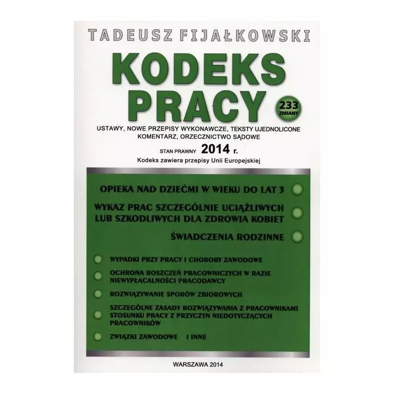 KODEKS PRACY 2014 Tadeusz Fijałkowski - WGP