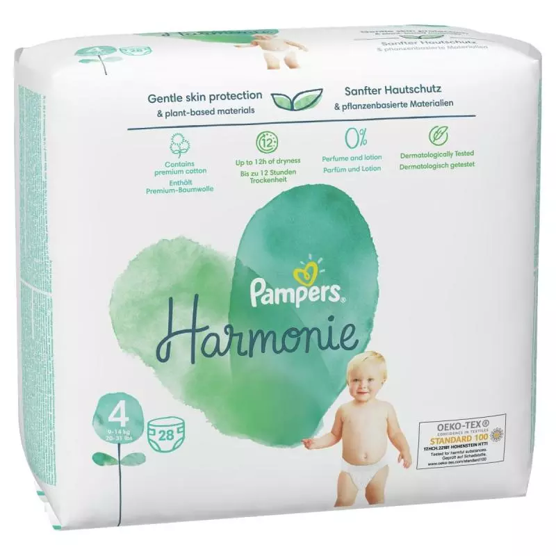 PIELUCHY PAMPERS HARMONIE ROZMIAR 4 28 SZT. 9-14 KG - Procter & Gamble