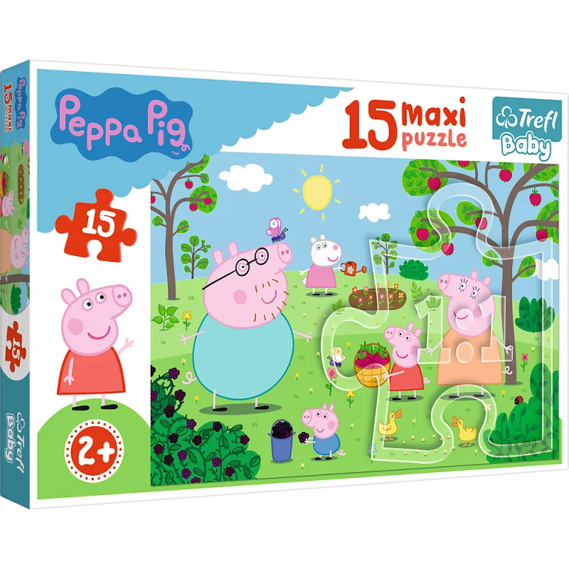 PEPPA W OGRODZIE PUZZLE 15 ELEMENTÓW MAXI 2+ - Trefl