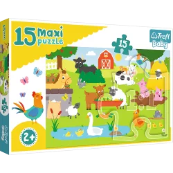 ZWIERZĘTA NA WSI PUZZLE 15 ELEMENTÓW MAXI 2+ - Trefl