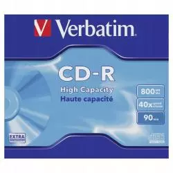 PŁYTA CD-R VERBATIM CD-R 90MIN 800MB PRĘDKOŚĆ x40 - Verbatim