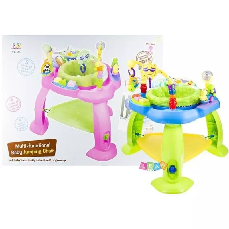 INTERAKTYWNA MULTIFUNKCYJNA TRAMPOLINA SKOCZEK RÓŻOWA 6M+ - Lean Toys