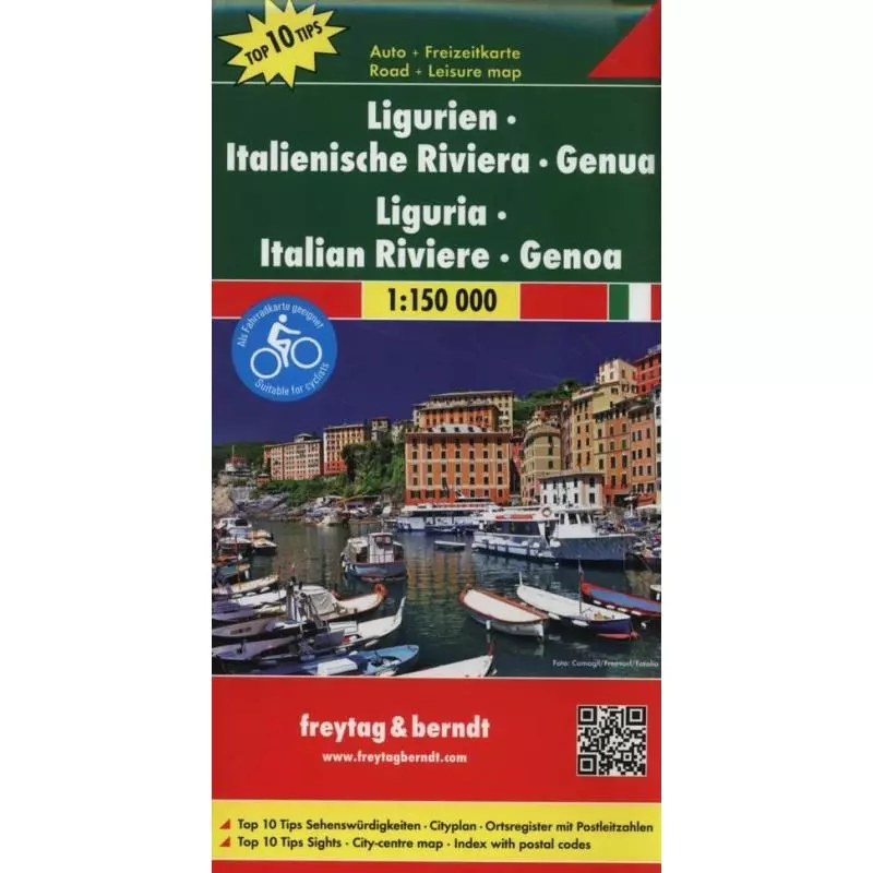 LIGURIEN ITALIENISCHE RIVIERA GENUA MAPA 1:150 000 - Freytag&berndt