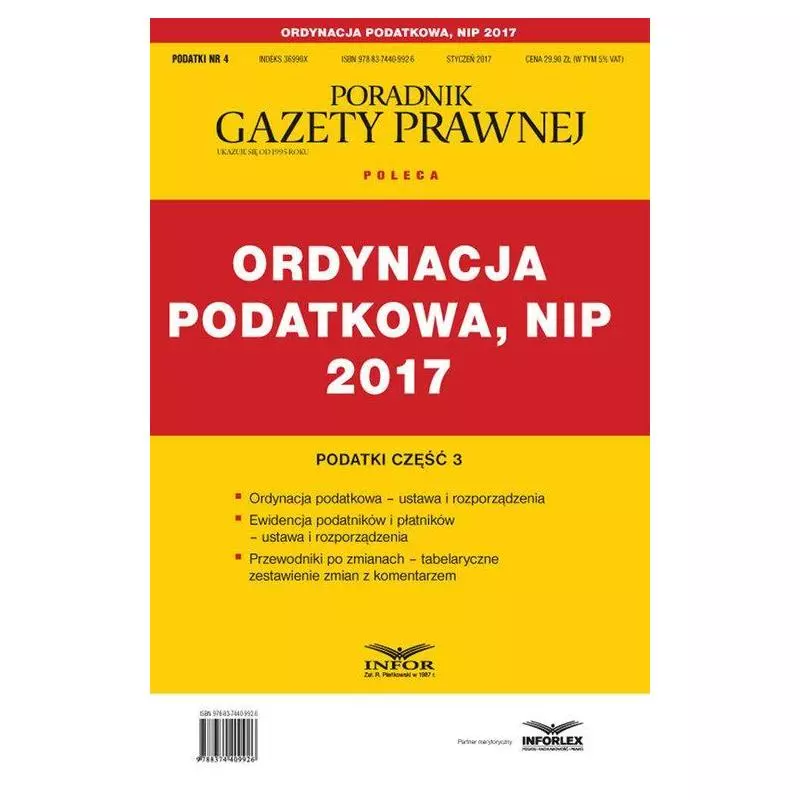 ORDYNACJA PODATKOWA, NIP 2017 - Infor