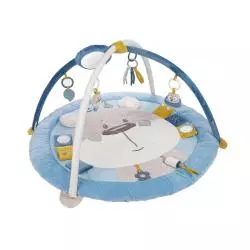 MATA EDUKACYJNA CANPOL BABIES PASTEL FRIENDS – GRUBA, MIĘKKA, Z LUSTERKIEM I ZABAWKAMI 0M+