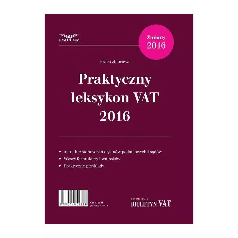 PRAKTYCZNY LEKSYKON VAT 2016 - Format biuro informatyki stosowanej
