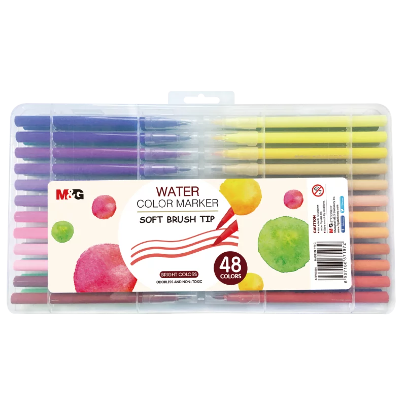 PISAKI ARTYSTYCZNE PĘDZELKOWE WODNE 1-4 MM 48 KOLORÓW - M&G