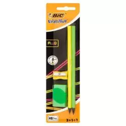 OŁÓWEKI BIC EVOLUTION FLUO 650 HB +GUMKA I TEMPERÓWKA - BiC