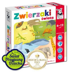 ZWIERZAKI ŚWIATA GRA EDUKACYJNA KAPITAN NAUKA 6-12 LAT - Edgard