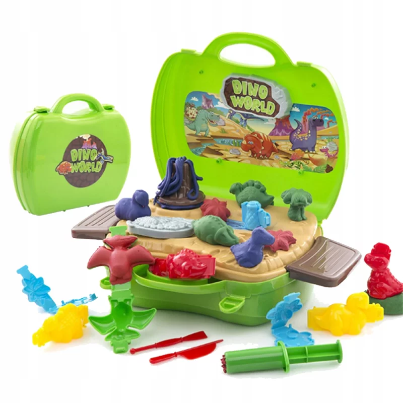 CIASTOLINA ZESTAW W WALIZCE ŚWIAT DINOZAURÓW NO-1000539 - Norimpex