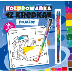 KOLOROWANKA Z KREDKĄ POJAZDY II GATUNEK Marcin Południak - Wydawnictwo Pryzmat
