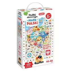 MAPA POLSKI PUZZLE OBSERWACYJNE 117 ELEMENTÓW CZUCZU 5+ - Bright Junior Media