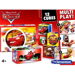 KLOCKI MULTI PLAY 12 ELEMENTÓW AUTA DISNEY 4+ - Clementoni