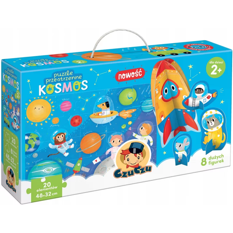 KOSMOS PUZZLE PRZESTRZENNE 20 ELEMENTÓW 8 DUŻYCH FIGUREK CZUCZU 2+ - Bright Junior Media