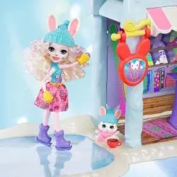 ENCHANTIMALS ZIMOWA CHATKA 66 CM + LALKA BEVY BUNNY I ZWIERZĄTKO KRÓLICZEK JUMP 4+ II GATUNEK - Mattel