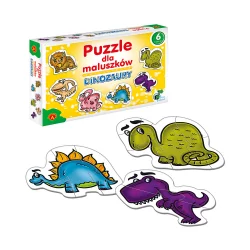 DINOZAURY PUZZLE DLA MALUSZKÓW 6 WZORÓW 27 ELEMENTÓW 2+ - Alexander