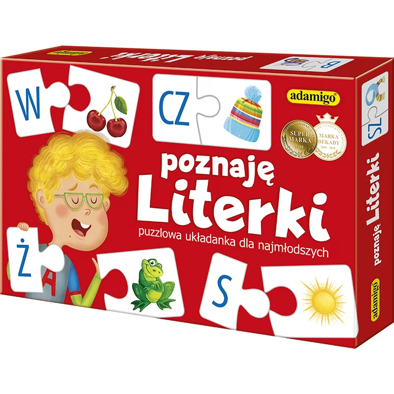 POZNAJĘ LITERKI PUZZLOWA UKŁADANKA DLA NAJMŁODSZYCH 3+ - Adamigo