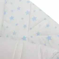 BECIK ROŻEK NIEMOWLĘCY BAWEŁNIANY BIAŁY W GWIAZDKI 75 X 75 CM - Cool Club