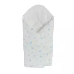 BECIK ROŻEK NIEMOWLĘCY BAWEŁNIANY BIAŁY W GWIAZDKI 75 X 75 CM - Cool Club