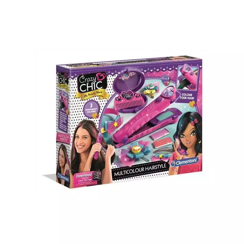 ZESTAW DO STYLIZACJI WŁOSÓW CRAZY CHIC ZESTAW KREATYWNY 6+ - Clementoni