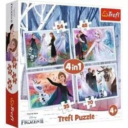 W MAGICZNYM LESIE PUZZLE 4W1 35 + 48 + 54 + 70 ELEMENTÓW KRAINA LODU DISNEY 4+ - Trefl