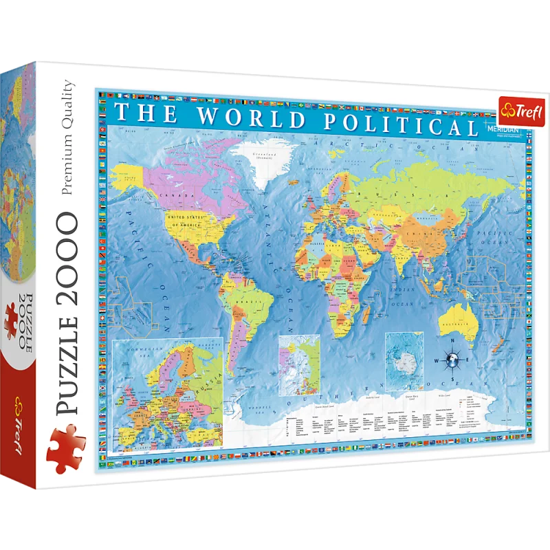 POLITYCZNA MAPA ŚWIATA PUZZLE 2000 ELEMENTÓW 16+ - Trefl