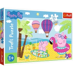 ŚWINKA PEPPA NA WAKACJACH PUZZLE 24 ELEMENTY MAXI 3+ - Trefl