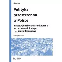 POLITYKA PRZESTRZENNA W POLSCE INSTYTUCJONALNE UWARUNKOWANIA NA POZIOMIE LOKALNYM I JEJ SKUTKI FINANSOWE Cezary Brzeziński -...
