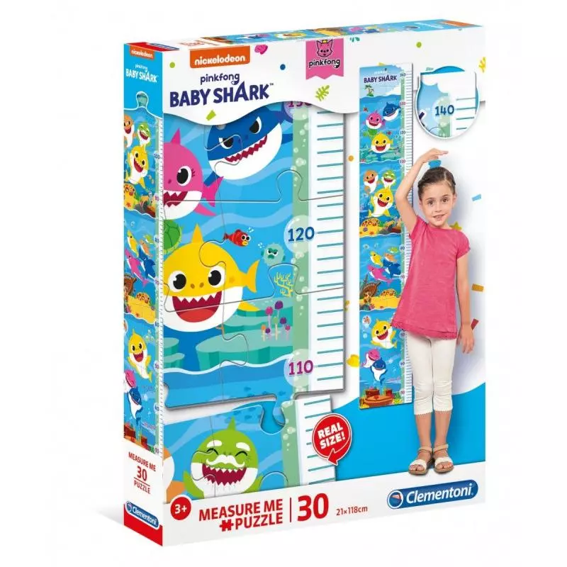 BABY SHARK PUZZLE MIARKA WZROSTU 30 ELEMENTÓW 3+ CLEMENTONI - Clementoni