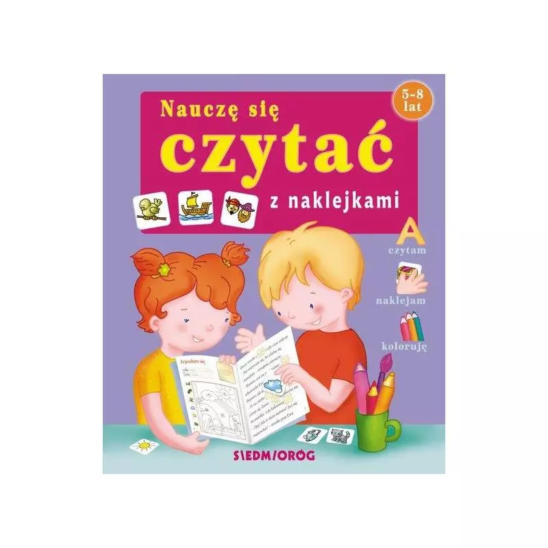 NAUCZĘ SIĘ CZYTAĆ Z NAKLEJKAMI 5-8 LAT Adam Langowski - Siedmioróg