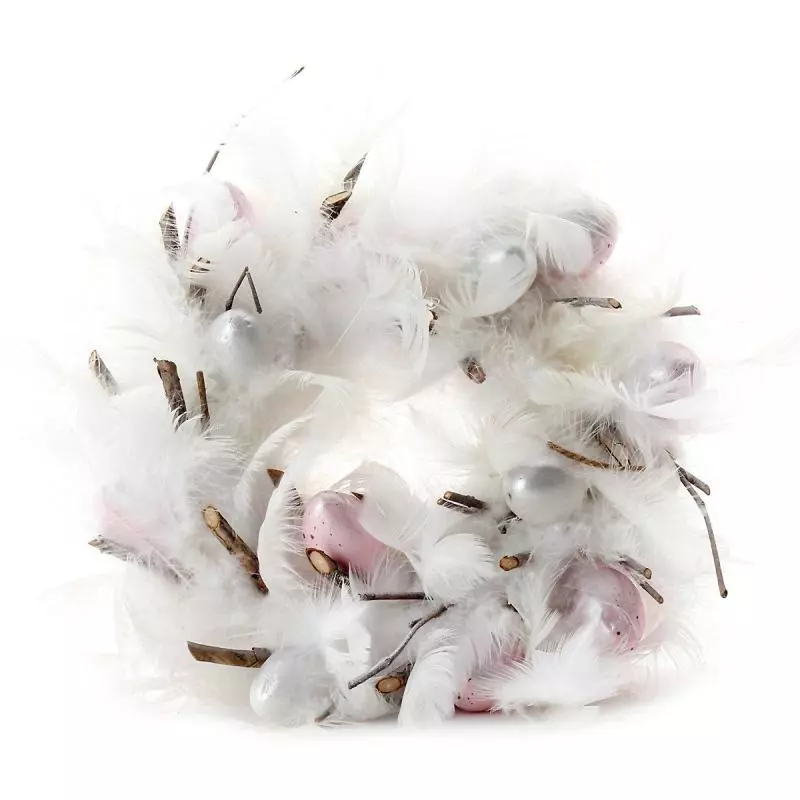 ZAWIESZKA WIANEK WIELKANOCNY Z PIÓRKAMI BIAŁY - Panon