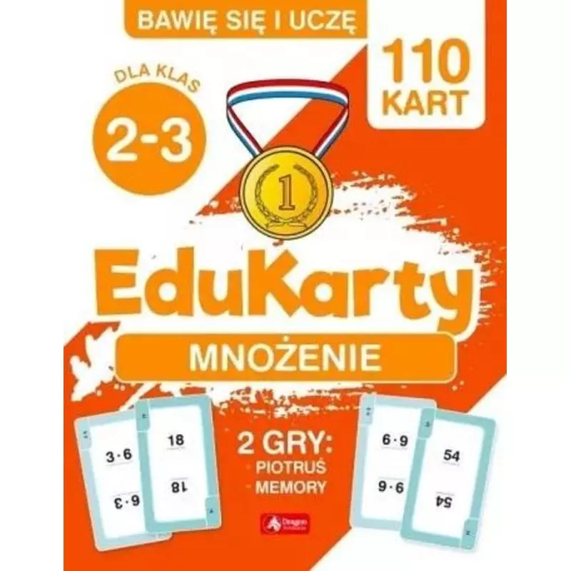 EDU KARTY TABLICZKA MNOŻENIA DO 100 DLA KLAS 2-3 - Dragon