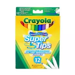 FLAMASTRY ZMYWALNE SUPERTIPS 12 KOLORÓW CRAYOLA 3+ - Crayola