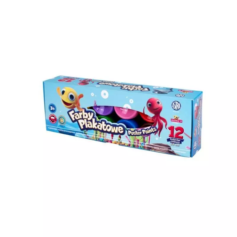 FARBY PLAKATOWE 12 KOLORÓW 3+ - Astra FARBY PLAKATOWE 12 KOLORÓW 3+ - Astra