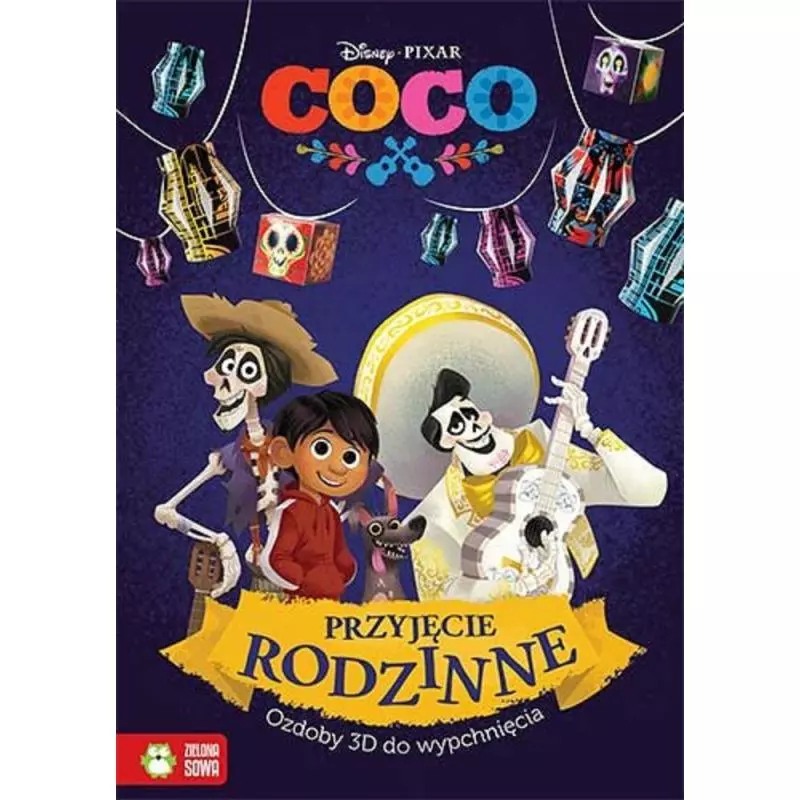 DISNEY COCO PRZYJĘCIE RODZINNE OZDOBY 3D DO WYPCHNIĘCIA - Zielona Sowa