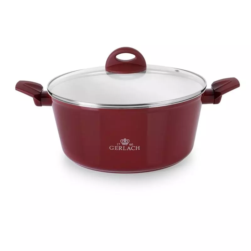 GARNEK + POKRYWKA 28 CM 6.3 L GERLACH HARMONY BORDO - Gerlach