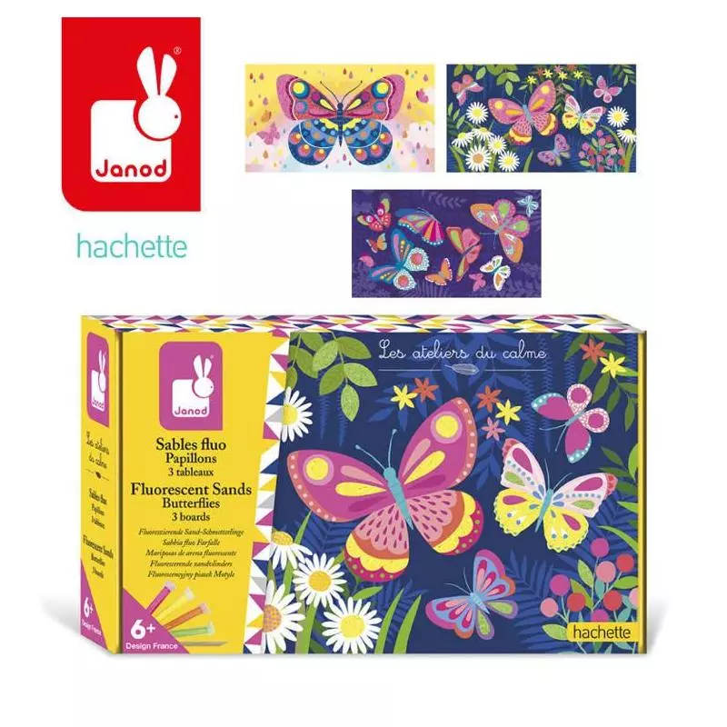 MOTYLE FLUORESCENCYJNY PIASEK ZESTAW KREATYWNY 6+ II GATUNEK - Janod