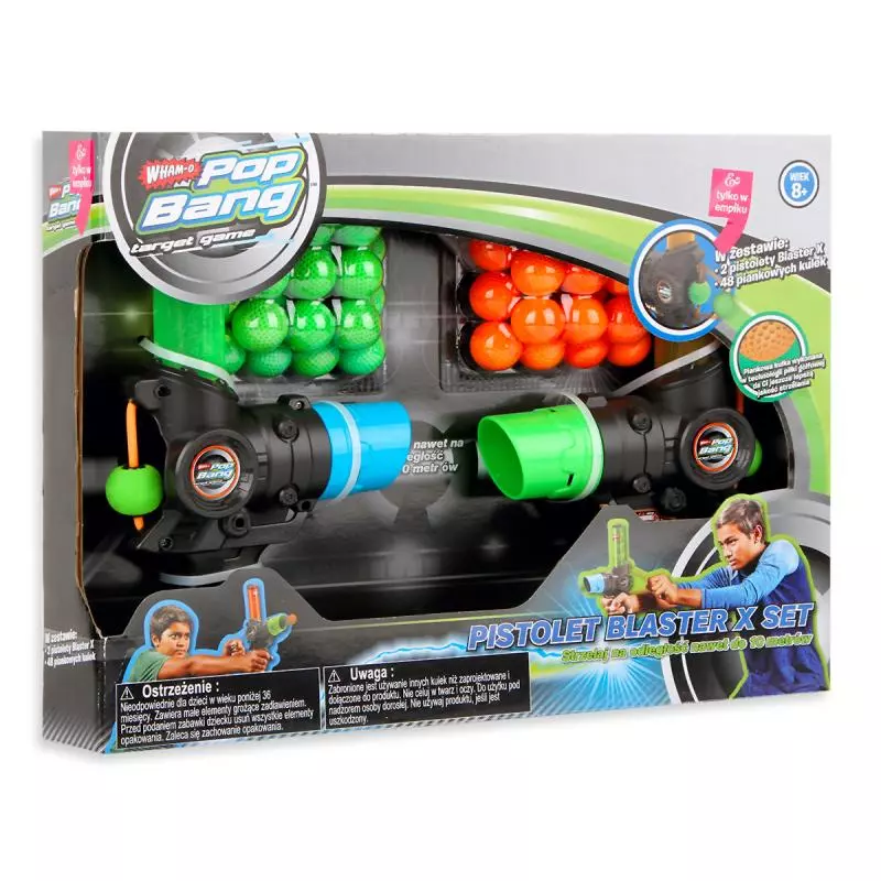 2 PISTOLETY BLASTER X + PIANKOWE KULKI - Wham-O