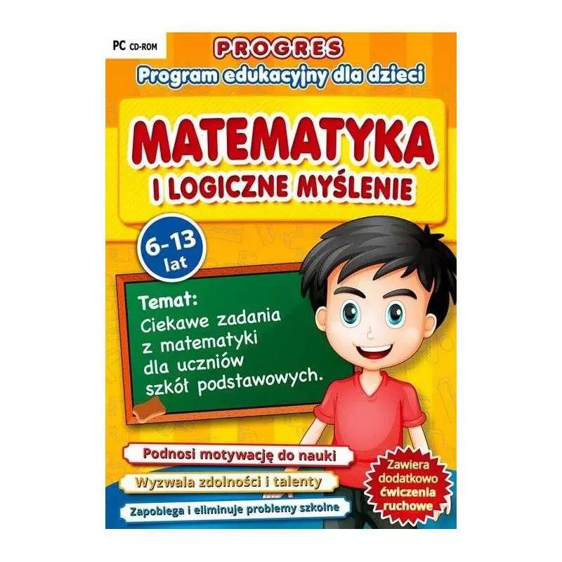 PROGRES MATEMATYKA I LOGICZNE MYŚLENIE 6-13 LAT PC DVD-ROM - L.K. Avalon