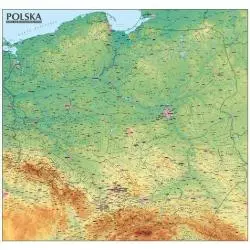 POLSKA MAPA ŚCIENNA FIZYCZNA 1:570 000 PLAKAT 120 X 110 CM - ExpressMap