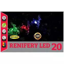 LAMPKI ŚWIĄTECZNE LED RENIFERY 20 DIOD RÓŻNOKOLOROWE 5,7 M - Bulinex