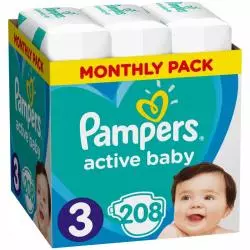 PIELUCHY PAMPERS ACTIVE BABY DRY ROZMIAR 3 5-9 KG 208 SZT - Procter & Gamble