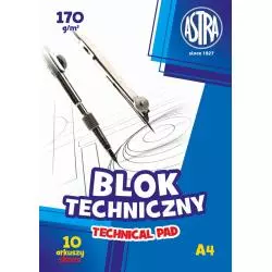 BLOK TECHNICZNY A4 BIAŁY 10 KARTEK ASTRA - Astra