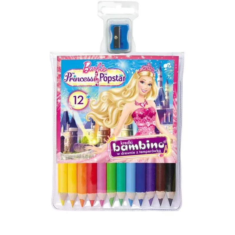 KREDKI 12 KOLORÓW Z TEMPERÓWKĄ BARBIE BAMBINO - St. Majewski KREDKI 12 KOLORÓW Z TEMPERÓWKĄ BARBIE BAMBINO - St. Majewski