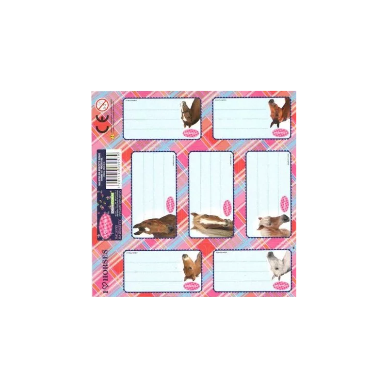 NAKLEJKI NA ZESZYTY KONIE 7SZT. - Derform