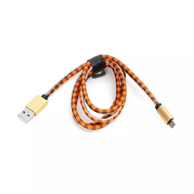 KABEL USB - MICRO USB LEATCHER CHECKED 1M - Platinet