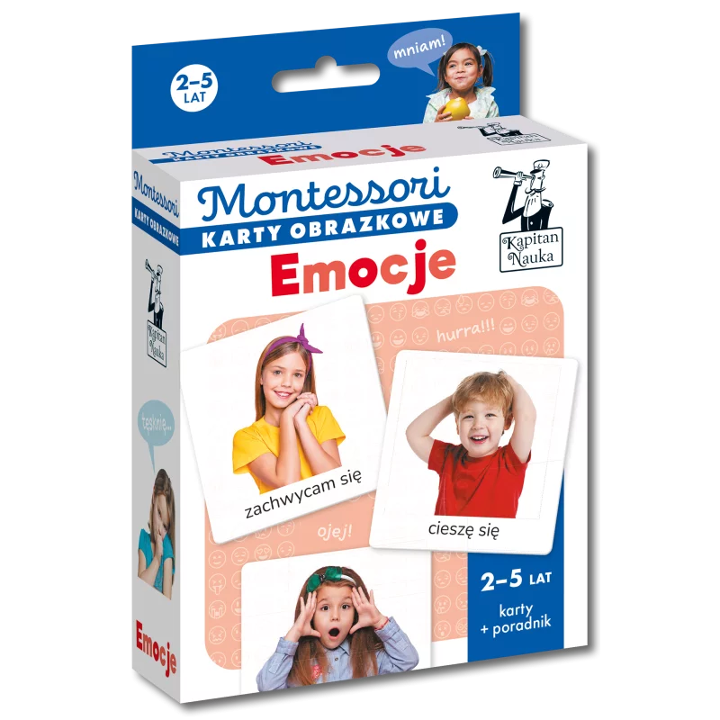 EMOCJE MONTESSORI KARTY OBRAZKOWE KAPITAN NAUKA 2-5 LAT - Edgard