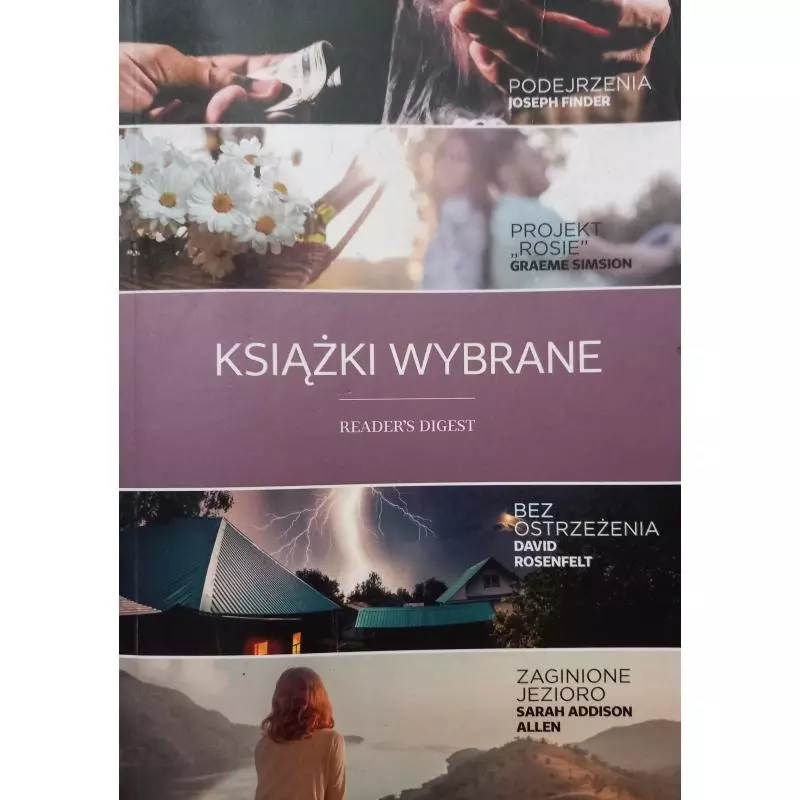 KSIĄŻKI WYBRANE: PODEJRZENIA, PROJEKT ROSIE, BEZ OSTRZEŻENIA, ZAGINIONE JEZIORO - Tarsago Polska