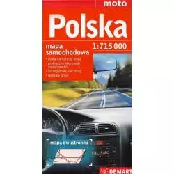 POLSKA MAPA SAMOCHODOWA DWUSTRONNA 1 : 715 000 MOTO - Demart